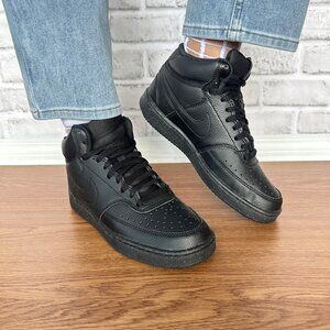❤️Nike Court Vision Mid N Sz 7.5 Womens Shoes Black Retro Sneakers DN3577-003